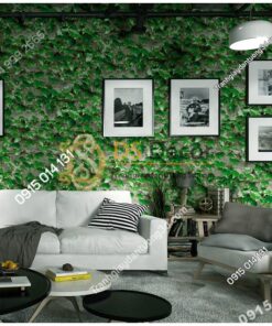 Giấy dán tường 3D giả lá cây retro cho nhà hàng quán ăn nhanh 3D206-113
