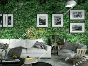 Giấy dán tường 3D giả lá cây retro cho nhà hàng quán ăn nhanh 3D206-113
