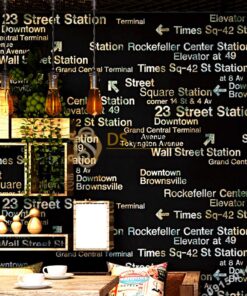 Giấy dán tường chữ cái Phong cách retro 3D207 màu đen