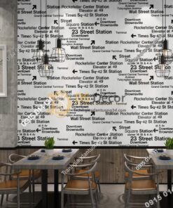 Giấy dán tường chữ cái Phong cách retro 3D207 màu trắng