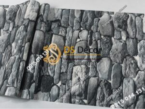 Mặt Giấy dán tường giả đá 3D màu xám 3D192