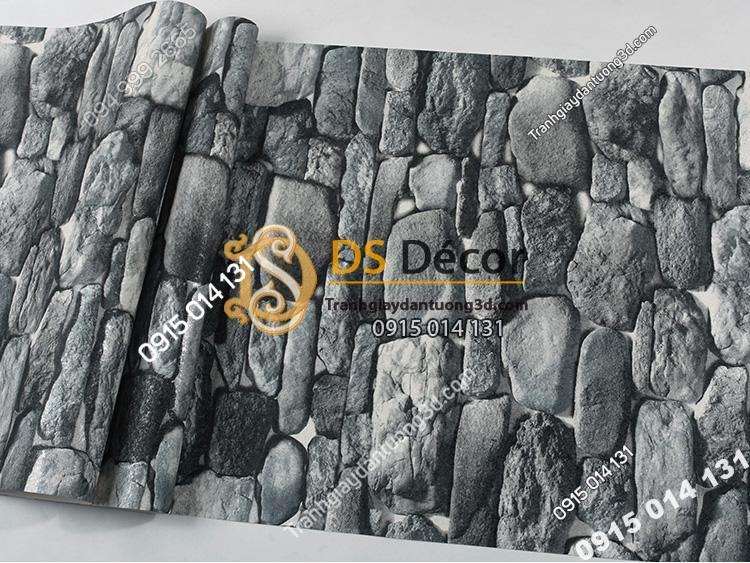Mặt Giấy dán tường giả đá 3D màu xám 3D192