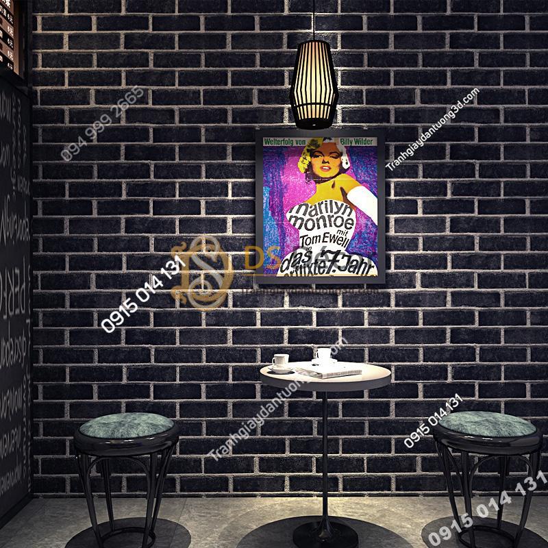 Giấy dán tường giả gạch đen 3D191