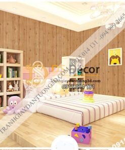 Giấy dán tường vân gỗ 3D190 trang trí phòng bé