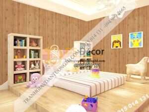 Giấy dán tường vân gỗ 3D190 trang trí phòng bé