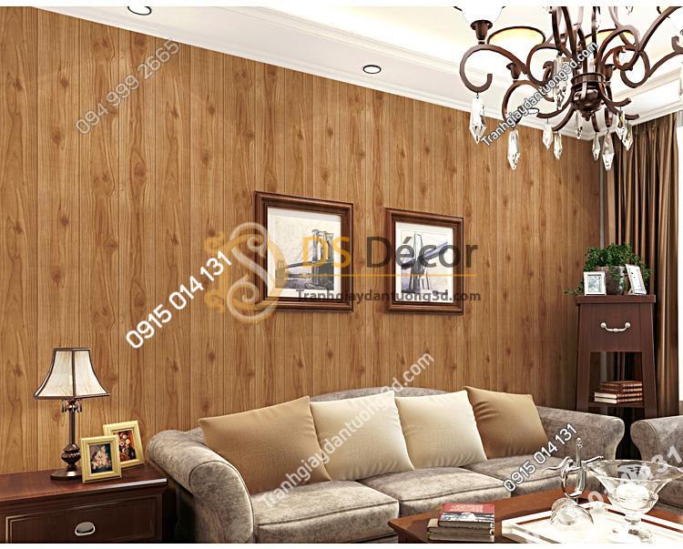Giấy dán tường vân gỗ 3D190 trang trí phòng khách