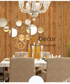 Giấy dán tường vân gỗ 3D190 trang trí phòng ăn