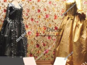 Giấy dán từng hoa ánh kim cho tiệm váy cưới 3D203