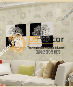 Giấy dán tường hoa bồ công anh to 3D194 màu xanh nhạt