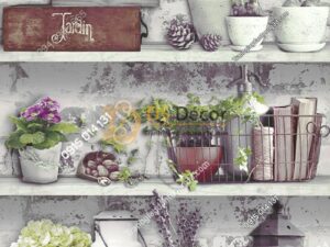 Giấy dán tường họa tiết chậu hoa độc đáo 3D205