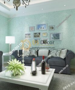 Giấy dán tường kiểu nhám sơn gai 3D204 màu xanh nước biển