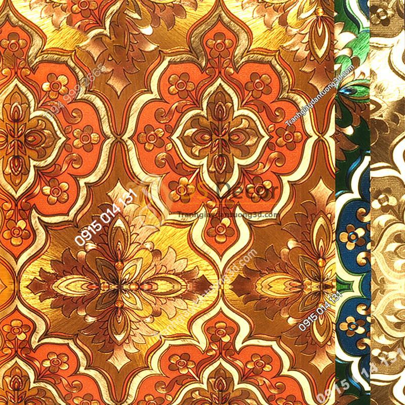 Giấy dán tường phòng thờ hoa cổ điển 3D197