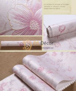 Bề mặt Giấy Dán Tường Hoa Hồng Continental Damascus 3D193 màu hồng