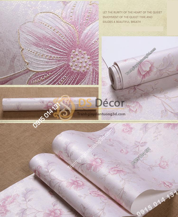 Bề mặt Giấy Dán Tường Hoa Hồng Continental Damascus 3D193 màu hồng