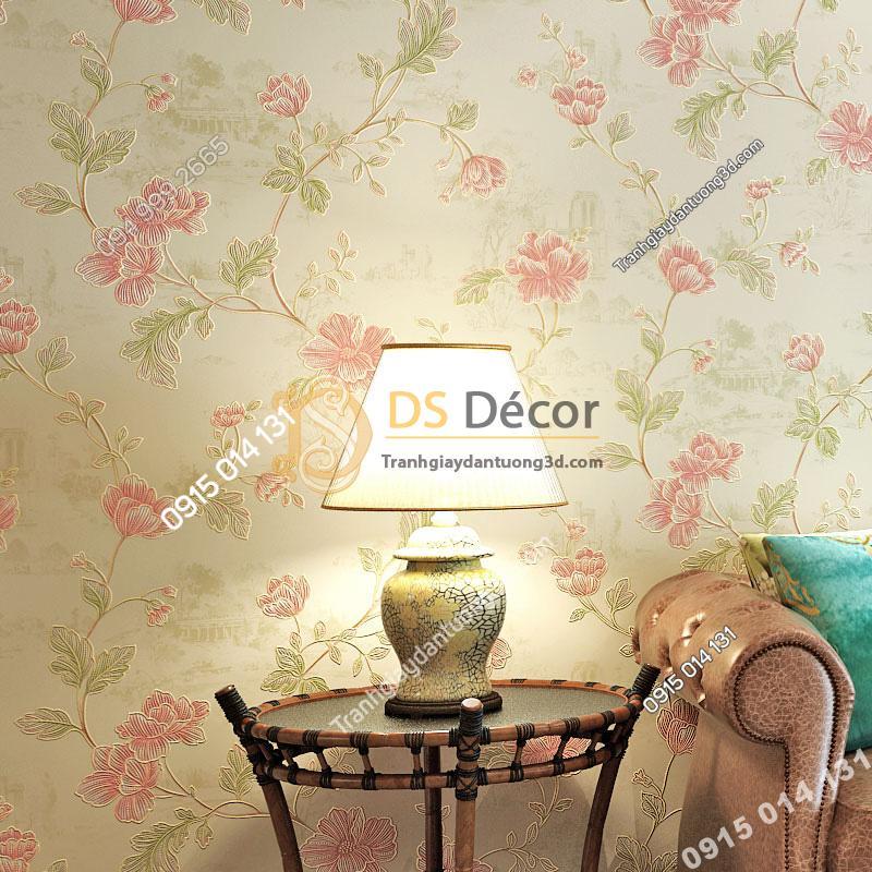Giấy Dán Tường Hoa Hồng Continental Damascus 3D193