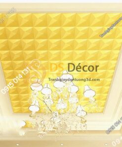 Giấy dán tường dán trần 3D200 màu vàng