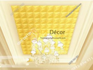 Giấy dán tường dán trần 3D200 màu vàng