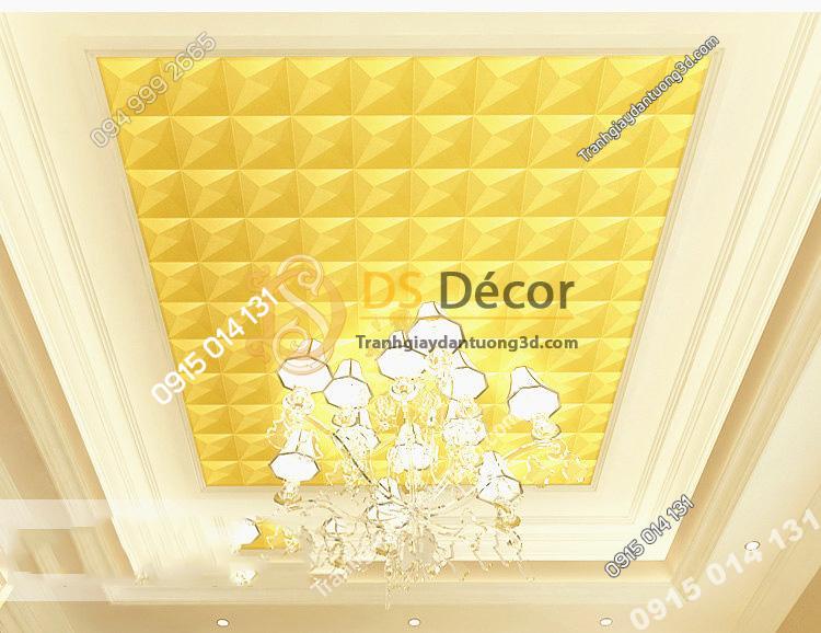 Giấy dán tường dán trần 3D200 màu vàng