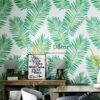 Giấy dán tường lá vạn tuế xanh 3D209