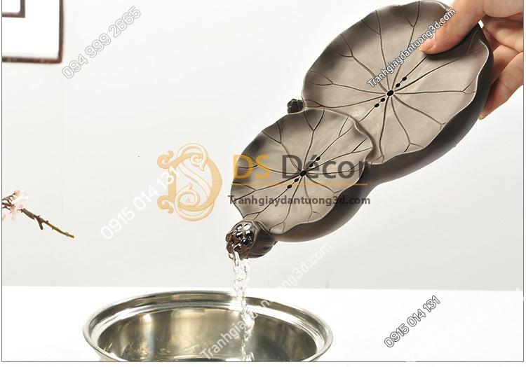 Khay trà hình lá sen kt01 đựng nước