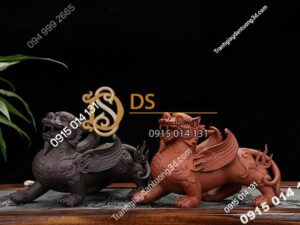 Tượng Kỳ lân trang trí DTT05 màu đỏ đen