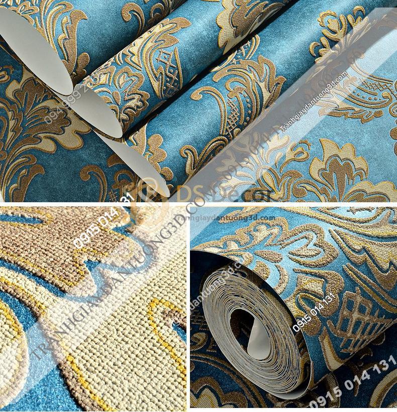 Be-mat-Giay-dan-tuong-hoa-dap-noi-co-dien-3D221-mau-xanh