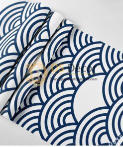 Bề mặt Giấy dán tường phong cách Nhật Bản sóng biển 3D214 màu tím than