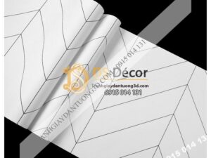 Bề mặt giấy dán tường sọc chéo trắng đen hiện đại 3D211