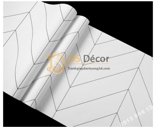 Bề mặt giấy dán tường sọc chéo trắng đen hiện đại 3D211