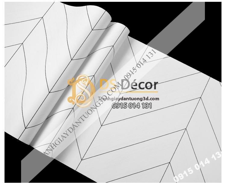 Bề mặt giấy dán tường sọc chéo trắng đen hiện đại 3D211