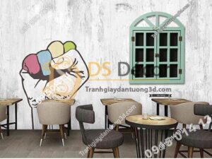 Cửa sổ gỗ trang trí quán cafe trà sữa CS01