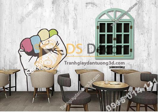 Cửa sổ gỗ trang trí quán cafe trà sữa CS01