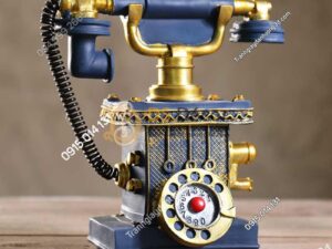 Điện thoại cổ trang trí quán cafe DC01 màu xanh