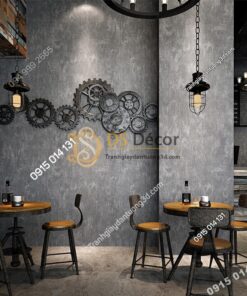 Giấy dán tường giả bê tông xi măng 3D217 màu ghi xám