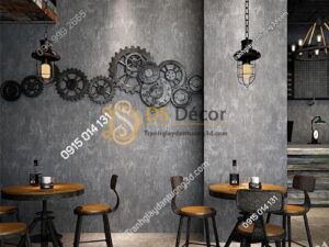 Giấy dán tường giả bê tông xi măng 3D217 màu ghi xám