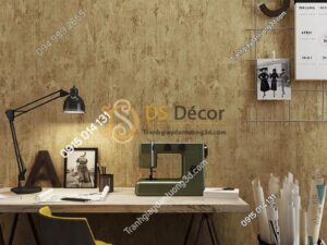 Giấy dán tường giả bê tông xi măng 3D217 màu nâu đậm