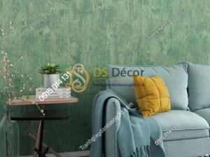 Giấy dán tường giả bê tông xi măng 3D217 màu xanh