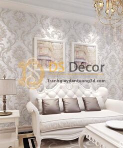 Giay-dan-tuong-hoa-co-dien-dap-noi-3D212-mau-hong nhat-trang-tri-phong-khach