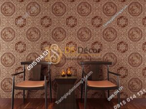 Giấy dán tường họa tiết totem hoài cổ 3D222 màu cafe
