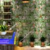 Giấy dán tường quán rượu hoa leo tường gỗ 3D213