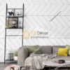 Giấy dán tường sọc chéo trắng đen hiện đại 3D211 trang trí phòng khách