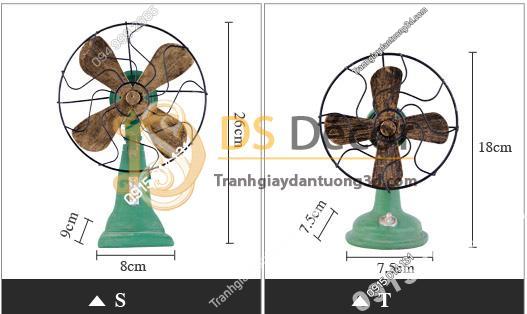 Kích thước Quạt con cóc cổ trang trí quán cafe DC02