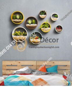Vòng tròn trồng hoa treo tường trang trí phòng ngủ DC03