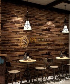 Giấy dán tường giả gạch nâu độc đáo 3D230 màu nhạt