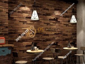 Giấy dán tường giả gạch nâu độc đáo 3D230 màu nhạt