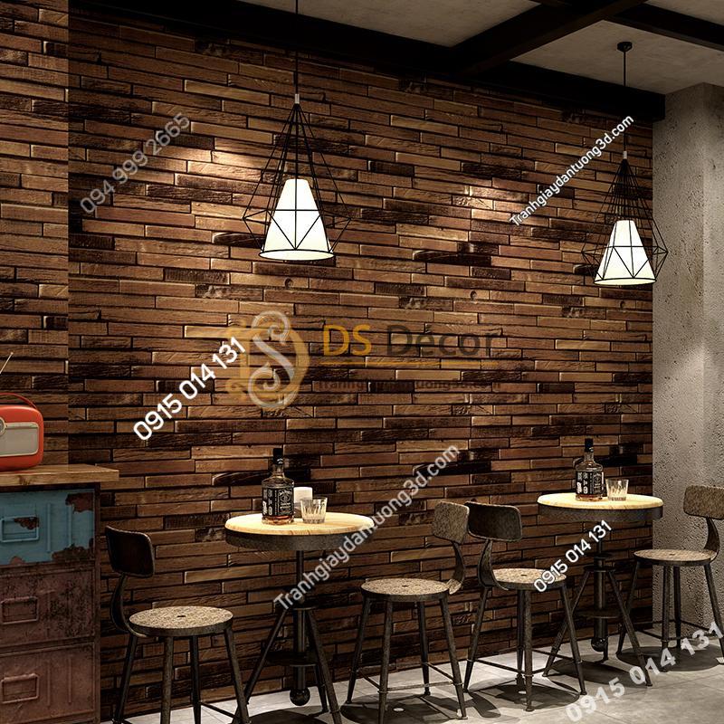 Giấy dán tường giả gạch nâu độc đáo 3D230 màu nhạt