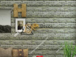 Giấy dán tường giả gỗ cháy độc đáo 3D228 màu vàng