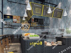 Giấy dán tường giả vách sắt hoen rỉ độc đáo 3D224 màu xanh