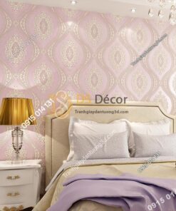 Giấy dán tường hình con mắt cổ điển 3D229 màu tím