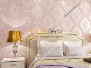 Giấy dán tường hình con mắt cổ điển 3D229 màu tím
